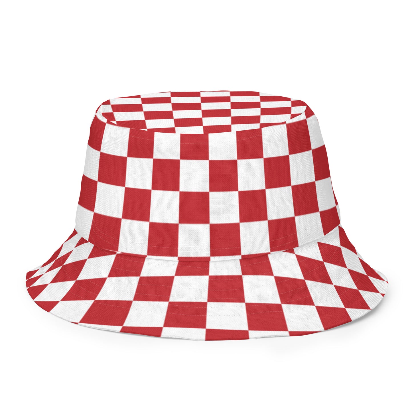 SPOOKY red/white checker Reversible bucket hat